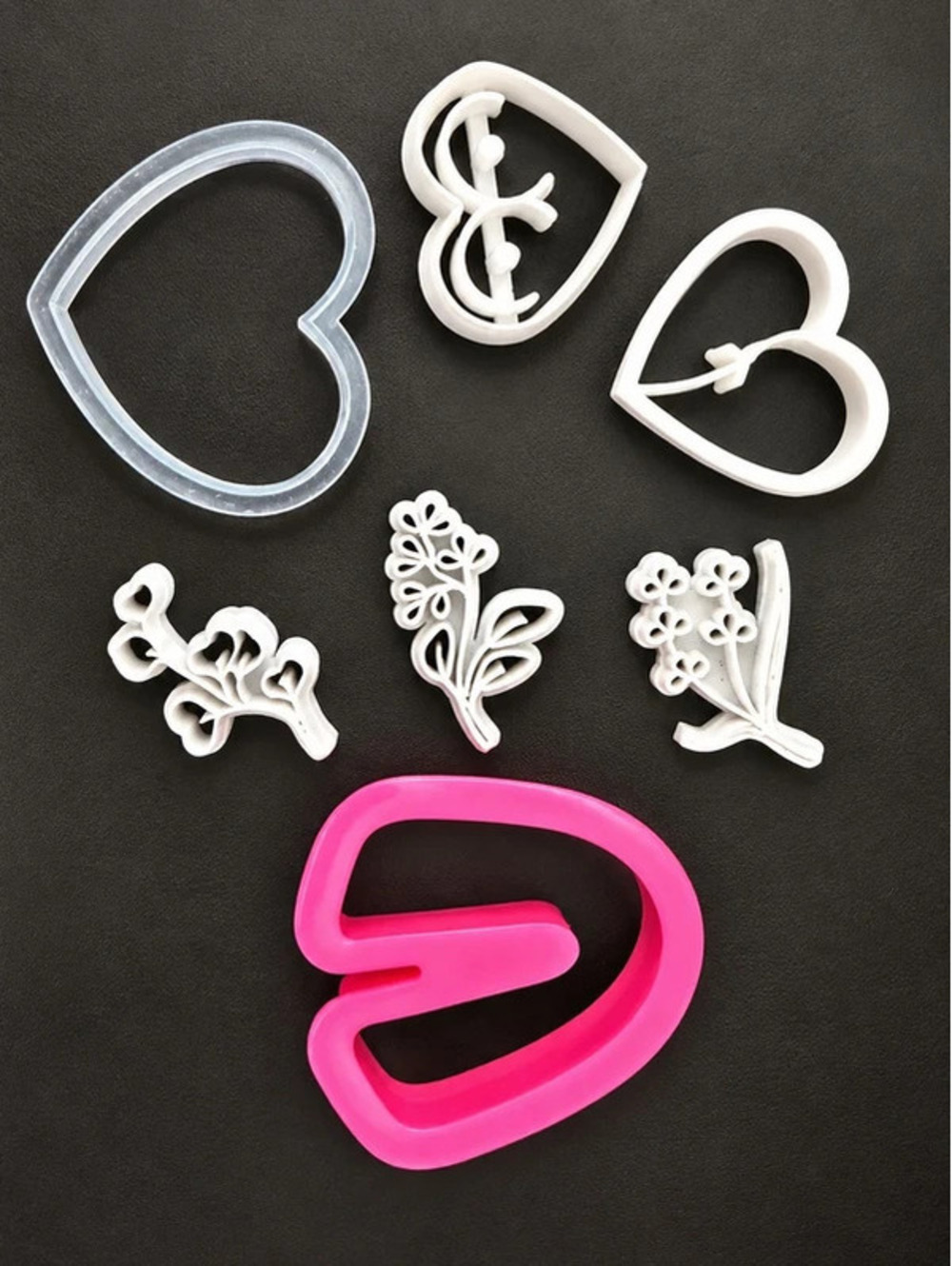 Heart Floral Polymer Clay Cutter Set for Earrings Jewelry Making Gift for Her